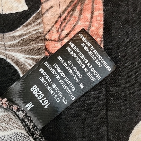 Original Nicole Miller Floral V-Neck Linen Women’s Mini Dress Sz M - Picture 5 of 6